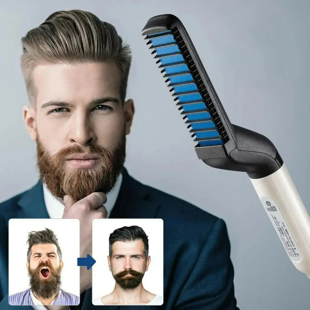 Multifunctional Quick Hair Beard Straightener Men's Hair Straightening Flat Iron Heated Hair Comb Electric Men Hair Beard Styler My Store  