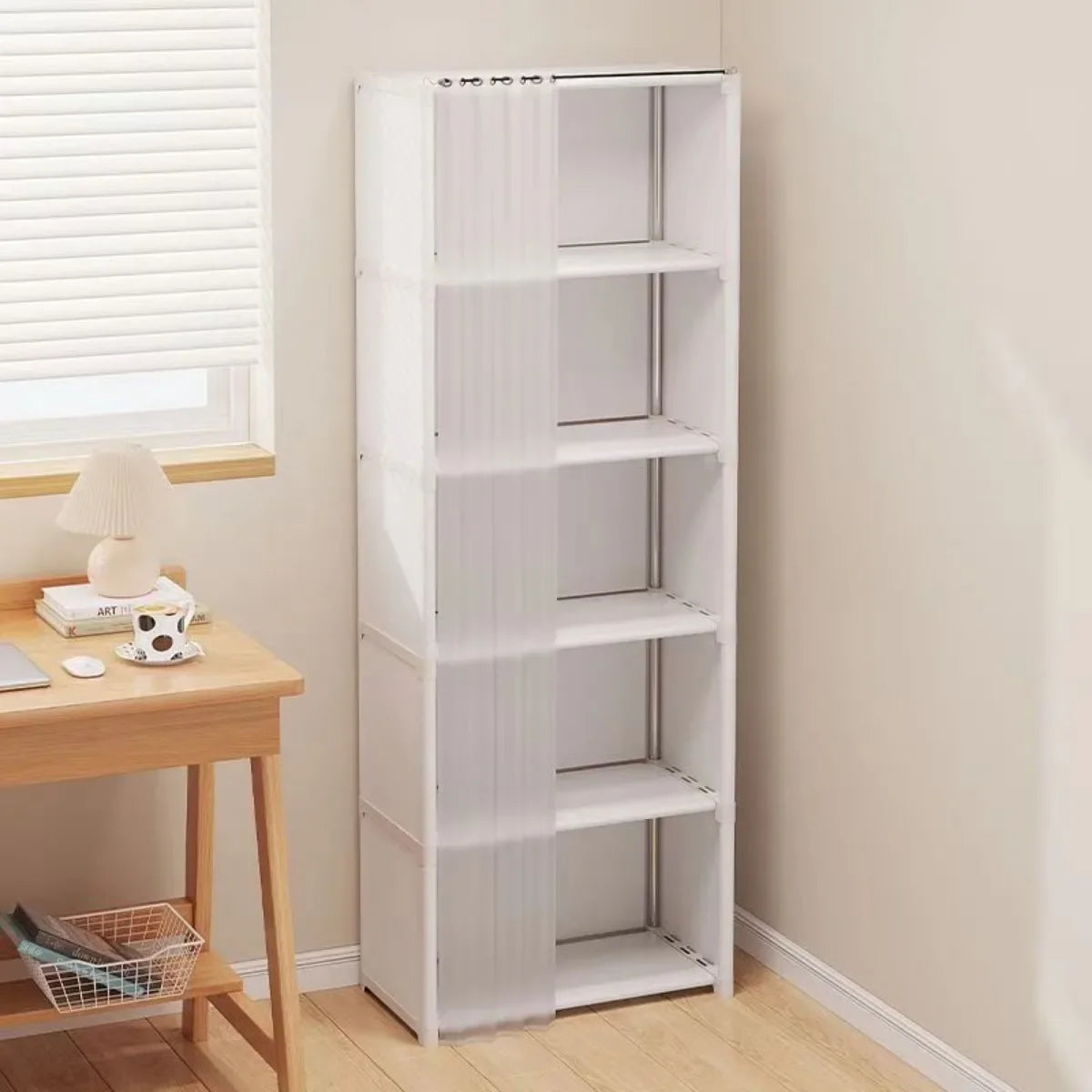 6/5 Layers Dustproof Wardrobe Bedroom Open Simple Assembly Storage Cabinet High Capacity Partition Bookshelf Closet Organizer My Store  