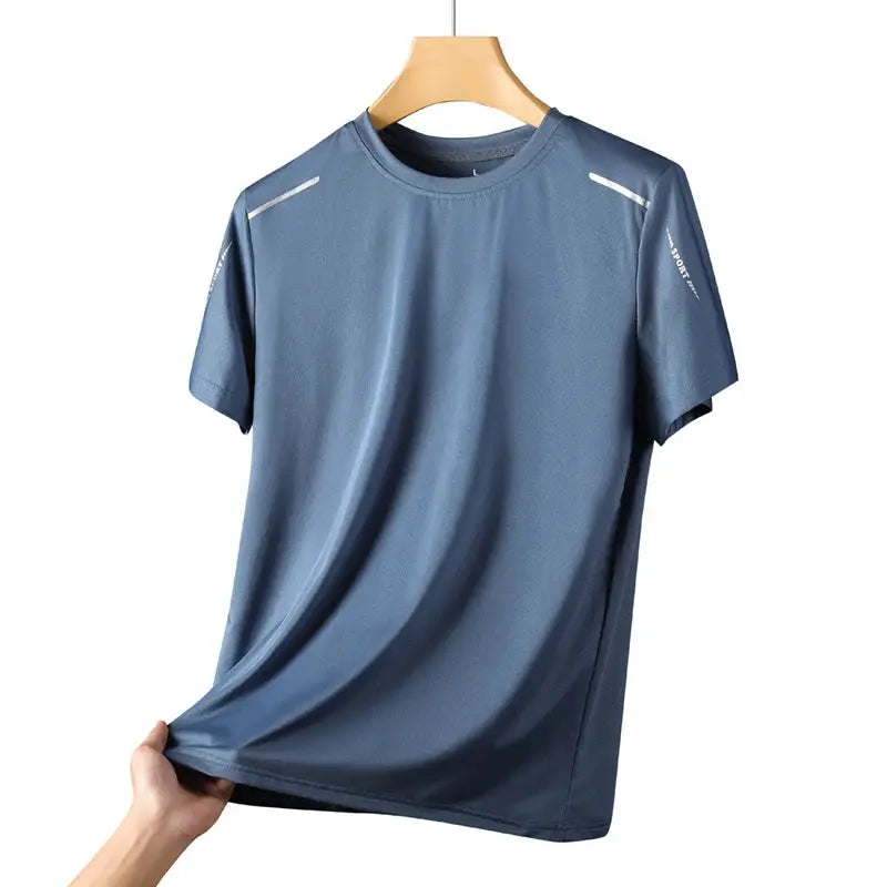 CHRLCK Men's Running Quick Drying T-shirts Breathable Hiking Fishing Tees Soft Elasticity Outdoor Sports Short Shirt Summer My Store  