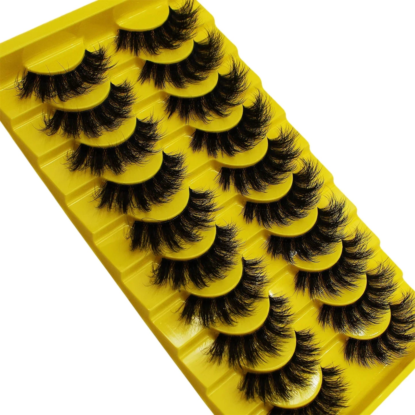 10 Pairs False Fluffy Russian Strip Lashes 3D Fake Lashes Makeup Messy False Eyelashes Fluffy Thick Lashes My Store  