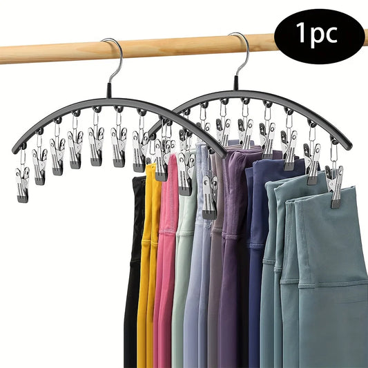 1/2/3PCS Closet Storage Hanger with 10 ClipsHangs 40 Pairs of LeggingsBlack HangerSpace-Saving Hanging Closet Organizer My Store  