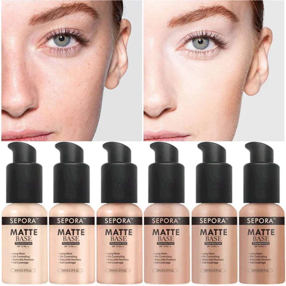 30ml SEPORA Liquid Foundation Waterproof Long Lasting Matte Moisturizing Brightening Concealer CC Cream Base Makeup Cosmetics VonZaiVin  